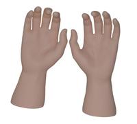 2 Pieces Male Hand Models Mannequin Simulation Hands Fake Human Hands Jewelry Display Props PVC Material Realistic Design Suitable for Painting Nail P, Skin Color