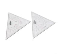 2 Pieces Marine Chart Plotting Triangle Ruler 300mm Acrylic Protractor with Engraved Scale Transparent Navigation Drawing Set Square Tool for Boats Yachts Ships Precise Marking