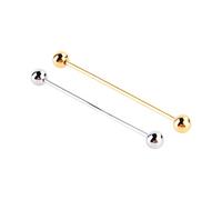 2 Pieces Men's Gold Plated Collar, Tie Pin, Barbell Clip, Unique Shape Design, Beautiful Shirt Collar Decoration, New Without Tags