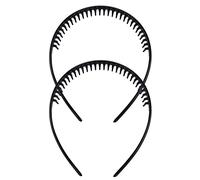 2 Pieces Mens Hair Band, Teeth Comb Shark Tooth Headband Plastic Alice Band Hair Bands with Teeth Grip Headband