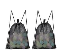 2 Pieces Mesh Drawstring Bag for Gym Laundry, Mesh Beach Bag for Toy and Beach finds, Mushroom Hunting Bag