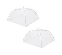 2 Pieces Mesh Food Cover Tent Umbrella, 12.6 inch Foldable Food Dome Cover Protector Pop Up Nets Outdoor Plate Covers Mesh Screen Tents for Fruit Cake Dish Picnic BBQ, Keeping Out Fly Mosquitoes