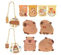 2 Pieces Metal Bookmarks, 4 Pieces Magnetic Bookmarks, 4 Pieces Note Notes, Cute Cartoon Capybara Decoration, Reading Labels, Study Stationery Supplies.