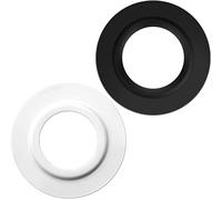 2 Pieces Metal Lamp Shade Reducer Ring for ES/E27 to BC/B22 Plate Light Fitting Lampshade Washer Adaptor Converter (White, Black)