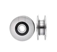 2 Pieces Metal Pulley Roller Bearing Pulley Mechanical Guide Wheel Sliding Track Roller Pulley 10x40x14mm(U10x40x14 R 4)