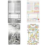 2 Pieces Metal Stencil for Painting, Stainless Steel Reusable Template for DIY Carving Scrapbooking Diary Decoration Weekly Plan