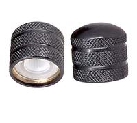 2 Pieces Metal Volume Tone Control Dome Knobs Cap for Electric Guitar Bass Black