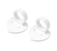 2 Pieces Microphone Hanger Clip Practical Portable Adhesive Microphone Holder Hook white