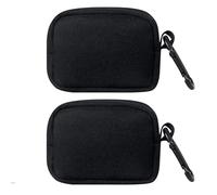 2 Pieces Mini Pouch with Carabiner Clip,Small Pouches for Organization,Small Makeup Bag for Purse,Zipper Coin Pouch,Card Holder Wallet,Travel Storage Carrying Tech Bag for Small Electronic