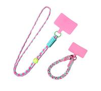 2 Pieces Mobile Phone Lanyard, Adjustable Mobile Phone Lanyard, Mobile Phone Neck Strap with Insert, Suitable for ID Card, Badge, Keys and Other Outdoor Camping Travel
