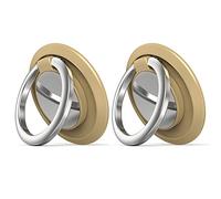 2 Pieces Mobile Phone Ring Holder, Magnetic Finger Ring Stand Car Mount Available 360° Adjustable Mobile Phone Loop for All Smartphones (Gold)