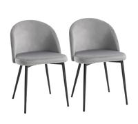 HOMCOM Dining Chairs Set of 2 Contemporary Design - Grey