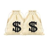 2 Pieces Money Bags, 10 * 15CM Canvas Money Bag Pouch, Savings Bag, Creative Money Bag, Wild West Cowboy Clothing Accessories, for Halloween Party Favors Pirate Cowboy Cosplay Theme Party