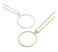 2 Pieces Monocle Glasses, Monocle Costume, Necklace with Magnifying Glass, for Reading Books and Newspapers, Observation and Research