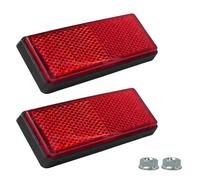 2 Pieces Motorcycle Bike E4 Red Reflector, 87 x 31 x 8 mm Rear Reflector with Screws, Cat's Eye Rear Reflectors for Motorcycle, Scooter, Bicycle, Car, Tractor, Boat - High Visibility and Safety