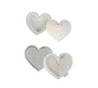 2 Pieces Multipurpose Heart Striped Silicone Set Fashionble Storage Box Maker for Art and Creation Food Grade Silicone