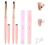 2 Pieces Nail Polish Remover Pen with Cotton Heads and 2 Pieces Nail Polish Cleaning Brush, Nail Polish Correction Pen with 6 Replacement Tips, Nail Remover Brush for Removing Nail Polish Burrs
