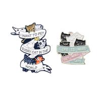 2 Pieces Need Cat Brooches, Cartoon Animal Quotations Brooches, Fun Enamel Badges, Clothing Accessories And Accessories.