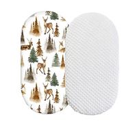 2 Pieces Newborn Baby Mose Sheet Bassinet Sheet Cot Sheet Fits Rectangular Oval Pram Bassinet Pads Minky Dot Cartoon Fitted Sheet Set on Baby Lounger (E, One Size)