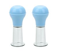 2 Pieces Nipple Sucker Nipple Enlargement Nipple Sucker Set Breast Stimulation Suction Power BDSM Clitoris Sucker Vacuum Pussy Pump Sex Toy for Women(Blau,L)