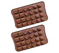 2 Pieces of 24-Grid Chocolate Molds, Love Candy Molds, Jelly Dessert Molds, Non-Stick Silicone Molds, Kitchen Baking Molds, Suitable for Valentine's Day and Christmas