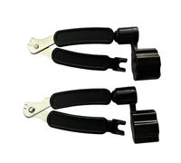 2 pieces of 3-in-1 guitar bridge pin puller, guitar string winding machine, shear bridge pin puller, professional guitar tool, black guitar accessory, functional guitar repair tool