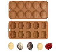 2 Pieces of 3D Human Brain Chocolate Mousse Moulds, DIY Jelly Ice Pudding Soap Dessert Mold, DIY Halloween Surprise Organ Silicone Fudge Cake Mould