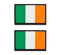 2 Pieces of 3D PVC Rubber Ireland Flag Patch, Heavy Duty and Solid Material, Hooked Backing Tactical Irish Emblem Patch for Clothes Bag Backpack Uniform Vest Clothes Biker Travel
