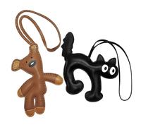 2 Pieces of Animal Leather Hanging Decorations, Cute Cartoons, Little Pandas, Creative Personalized Bag Pendants, Universal Men and Women, and Interesting Key Rings.