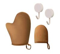 2 Pieces of Apply Gloves and 2 Self-Adhesive Hooks, Body Lotion Apply Gloves, Soft Flocking Gloves, Cute and Simple Hooks.