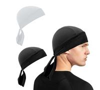 2 Pieces of Bandanas, Black Bandana, Sports Bandana, Women's Men's Bandana, Motorcycle Bandana Hat, Sweat-Absorbent Bandana, Pirate Bandana, Wild Guy Costume, Suitable for Pirate Cosplay, Biker