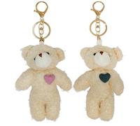 2 Pieces of Bear Keychains, Cute Plush Keychains, DIY Craft Accessories, Bag Pendants, Creative Pendant Keychain Decorations