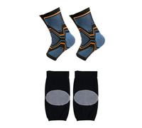 2 Pieces of Black Ankle Sleeves and 1 Pair of Black Knee Pads, Leg Warmers, Knitted Elastic Leg Warmers, Leg Warmers