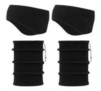 2 Pieces Of Black Headscarves And 2 Pieces Of Bib, Winter Plus Velvet Warm Suit, Outdoor Windproof Ear Protection Headband, Suitable For Running, Cycling And Other Outdoor Scenes.