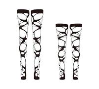 2 Pieces Of Black Hollow Hole Socks, Creative Sexy Leggings, Fashionable Mesh Stockings, Multi-Purpose Gothic Punk Accessories.