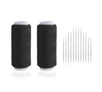 2 Pieces of Black Sewing Thread, 12 Metal Needles, Simple Solid Color, DIY Craft Sewing Tools, Can Be Sewn By Machine Or Manual.
