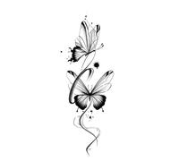 2 Pieces Of Butterfly Shadow Herbal Tattoo Stickers Waterproof And Durable Personality Trend Non-Luminous Lifelike