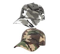 2 Pieces of Camouflage Baseball Caps, Children's Baseball Caps, Snap-Back Adjustable Sun Hat, Outdoor Sun Hat, Breathable Sports Hat, Summer Casual Hat