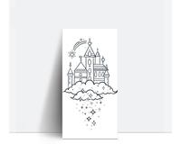 2 Pieces Of Castle Wrist Juice Vegetable Ink Waterproof Semi-Permanent And Long-Lasting 2 Weeks Temporary Tattoo Stickers Are Wear-Resistant And Non-Reflective