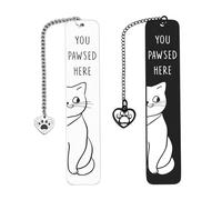 2 Pieces of Cat Pattern Bookmarks, Cute and Interesting Bookmarks, Stainless Steel Bookmarks, Creative and Interesting Bookmarks, Gift Bookmarks