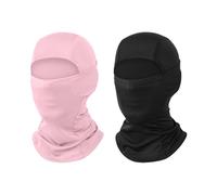 2 Pieces Of Children'S Hoods, Windproof And Warm Hoods, Face Protection Hoods, Ski Hoods, Cycling Hoods (Black, Pink)