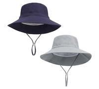 2 Pieces Of Children'S Sun Hats, Baby Sun Hats, Foldable Baby Hats, Simple Solid Color Sun Hats, Adjustable Bucket Hats, Breathable And Quick-Drying Beach Hats