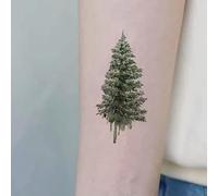 2 Pieces Of Christmas Tree Tattoo Stickers Temporary Tattoos Fake Tattoo, Waterproof And Long-Lasting, Bare Green And Fresh For Arms And Legs