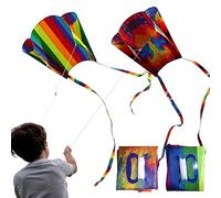 2 Pieces Of Colorful Kites, Rainbow Kites, Single-Line Kite Flying, Flying Toys With Long Colorful Tails, Outdoor Toys For Beginners, Suitable For Outdoor Activities, Parks, Campuses, Beaches