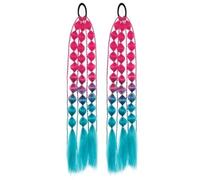 2 pieces of colorful twisted braid, ponytail, lantern, bubble braid, hair extensions, wig, headband