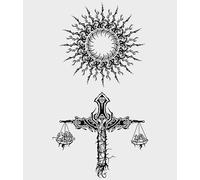 2 Pieces Of Cross Eclipse Tattoo Stickers Waterproof And Long-Lasting High-End Dark Semi-Permanent Simulation
