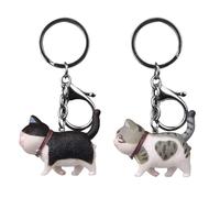 2 Pieces of Cute Cat Keychains, Creative Cat Keychains, Resin Cat Pendants, Girls Bag Pendants, Gift Keychains for Cat Lovers