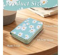 2 Pieces of Daisy Print Storage Bag, Women's Credit Card Holder Bag, Multi-Functional Card Holder Storage Bag, Fashionable Coin Purse, Convenient Travel Storage Bag