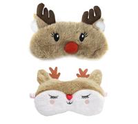 2 Pieces of Deer Eye Masks, Creative Cartoon Eye Masks, Cute Animal Eye Masks, Plush Eye Masks, Sleeping Eye Masks, Travel Supplies