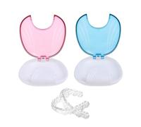 2 Pieces of Dental Boxes, Denture Storage Box, Retainer Storage Box, Fixed Box Storage Box, Mouth Guard Storage Box, Dental Grinding Dust Box (Pink, Light Blue)